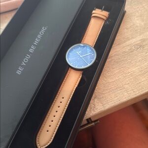 Black and Tan Leather Watch